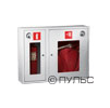 Шкаф для пожарного крана ШПК-315 НОК/НОБ (навесной, с окном, красный/белый) (с местом для огнетушителя 6 кг) 840 х 650 х 230 мм