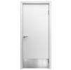Двери влагостойкие Aquadoor гладкие белые с отбойной пластиной из нержавеющей стали